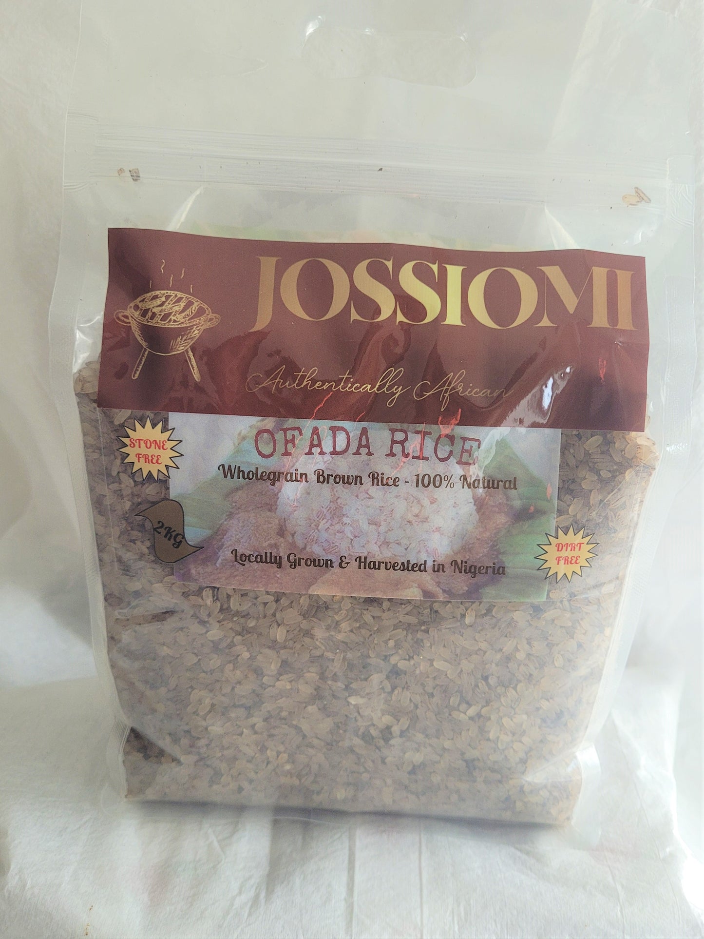 Wholegrain Ofada Brown and Creamy White Rice - Stone & Dirt Free  - 100% Natural