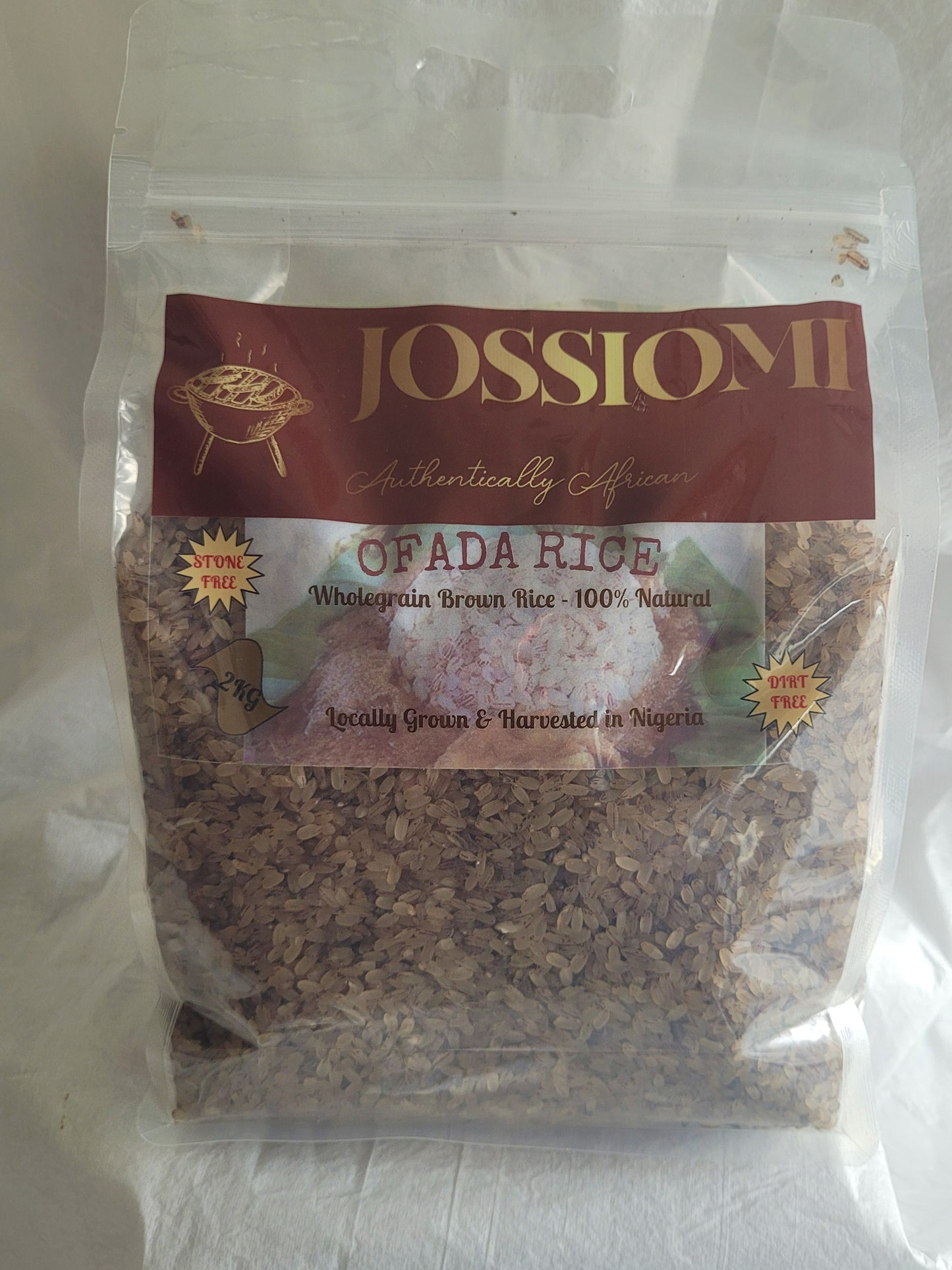 Wholegrain Ofada Brown and Creamy White Rice - Stone & Dirt Free  - 100% Natural