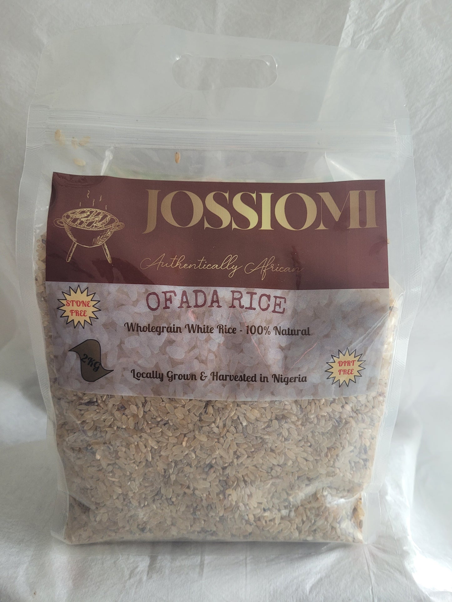 Wholegrain Ofada Brown and Creamy White Rice - Stone & Dirt Free  - 100% Natural